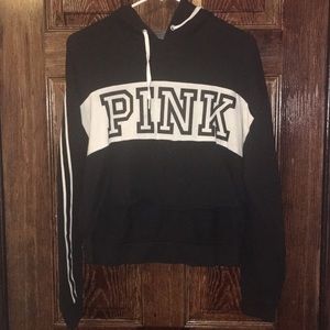 PINK crop top hooded sweater